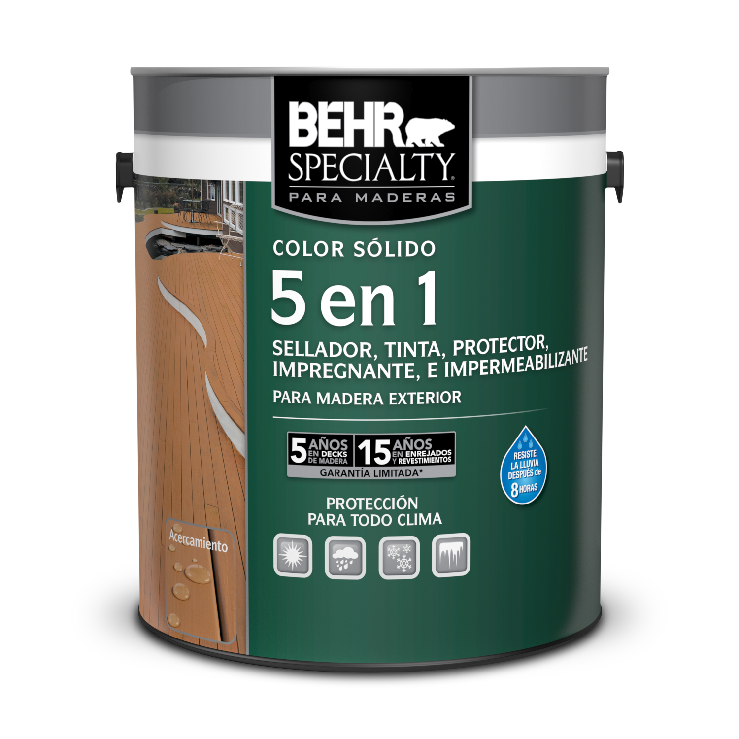 mesa Agnes Gray como el desayuno BEHR SPECIALTY® PARA MADERAS 5 en 1: Sellador, Tinta, Protector,  Impregnante, e Impermeabilizante para Madera Exterior - Color Sólido | Behr