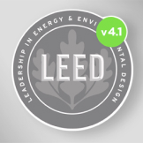 Image of the LEED logo with a green round image that says v4.1