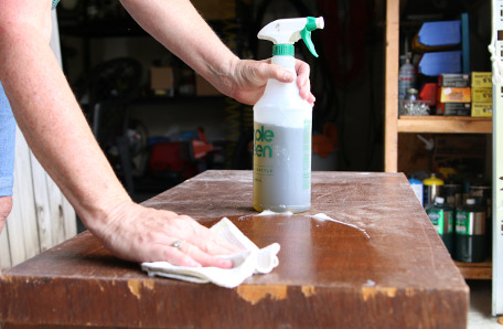 blanket chest being cleaned