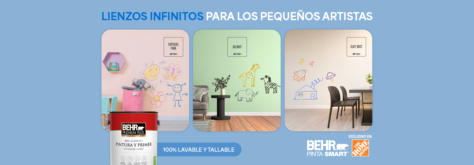 Ninos Day banner featuring Behr Premium Plus interior flat paint