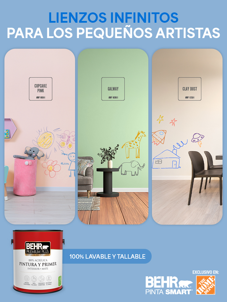 Mobile Image of a Ninos Day banner featuring Behr Premium Plus interior flat paint