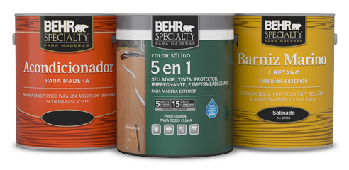 BEHR SPECIALTY® PARA MADERAS 5 en 1 Color Sólido