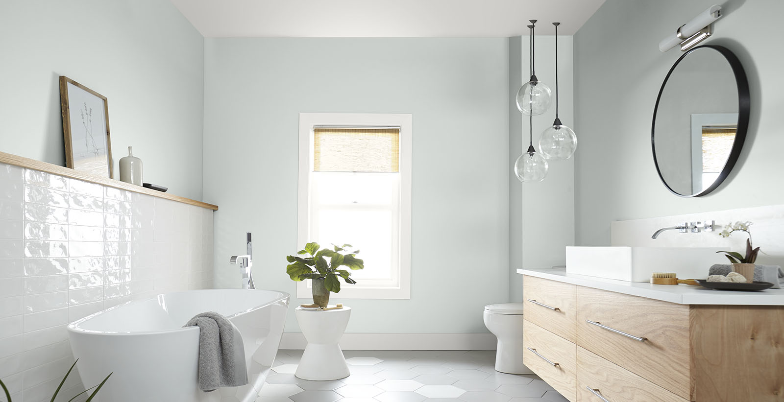 baño blanco moderno relajado y sereno
