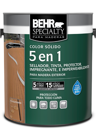 BEHR SPECIALTY® PARA MADERAS 5 en 1 Color Sólido